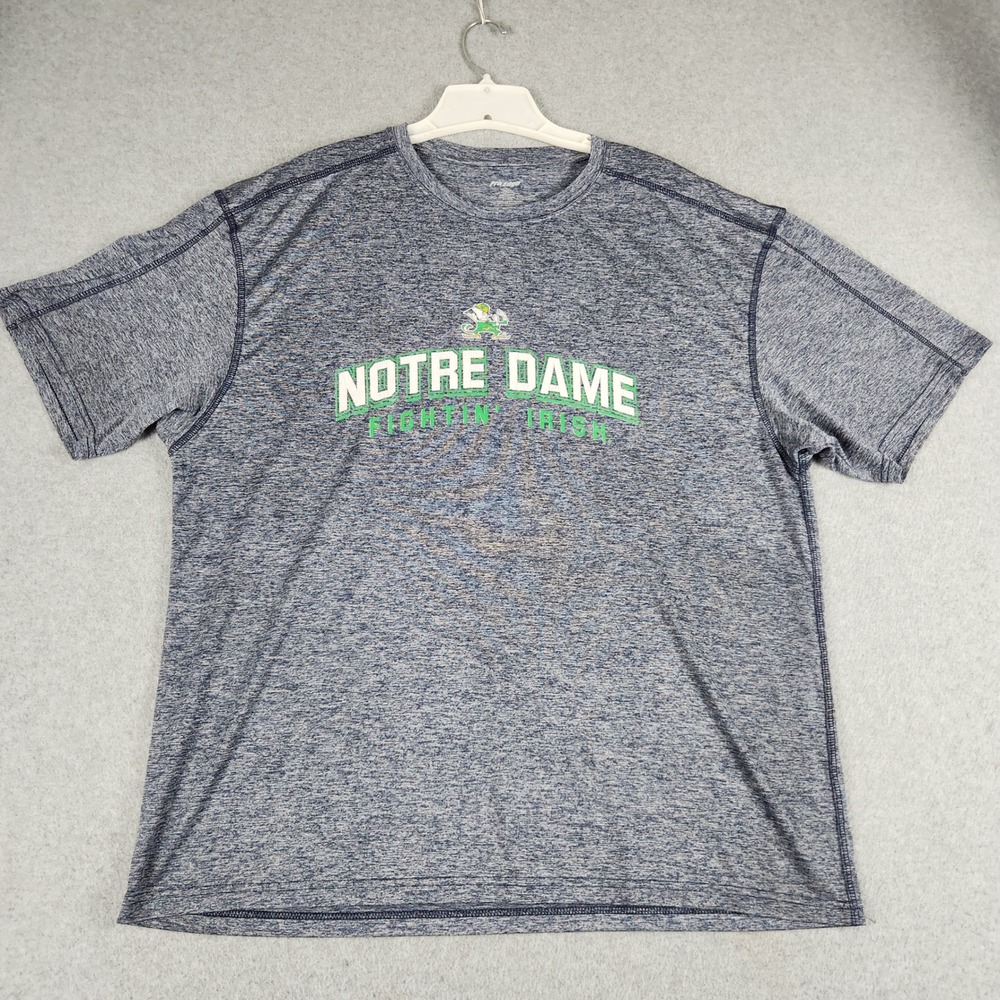 Notre Dame Fighting Irish T-Shirt Mens 2XL Blue Pro Edge NCAA Football Crew Neck